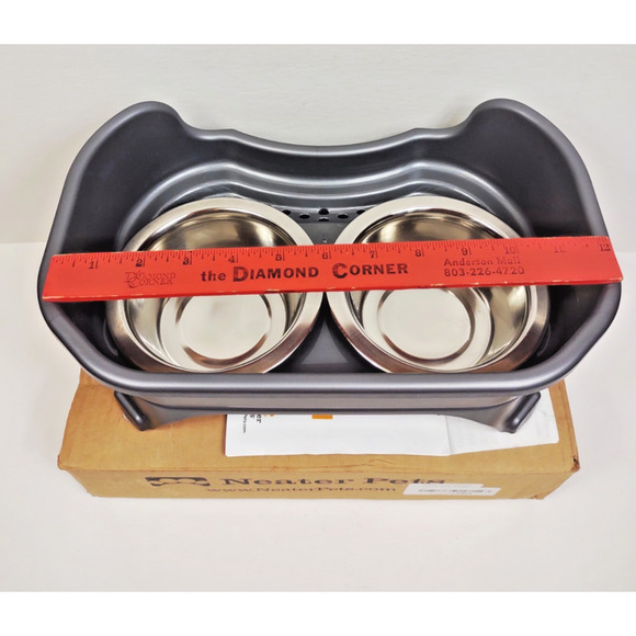 Neater Feeder - Express Model - Mess-Proof Dog Bowls Feed Station Small Grey - Picture 7 of 11